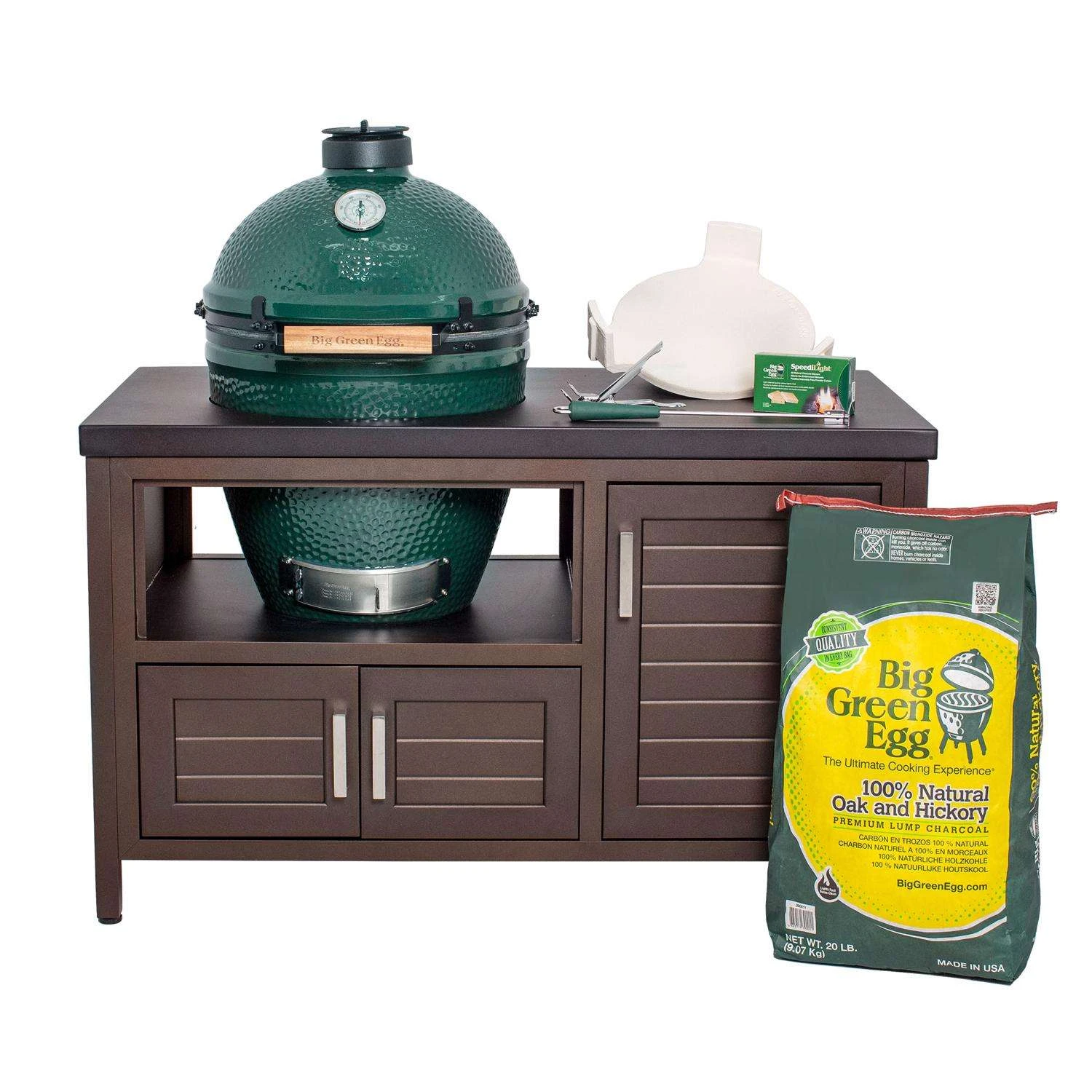Big Green Egg 18.25 In. Large EGG Package With 53" Modern Farmhouse Table Charcoal Kamado Grill And 2 Big Green Egg 18.25 In. Large EGG Package With 53" Modern Farmhouse Table Charcoal Kamado Grill And - Image 2