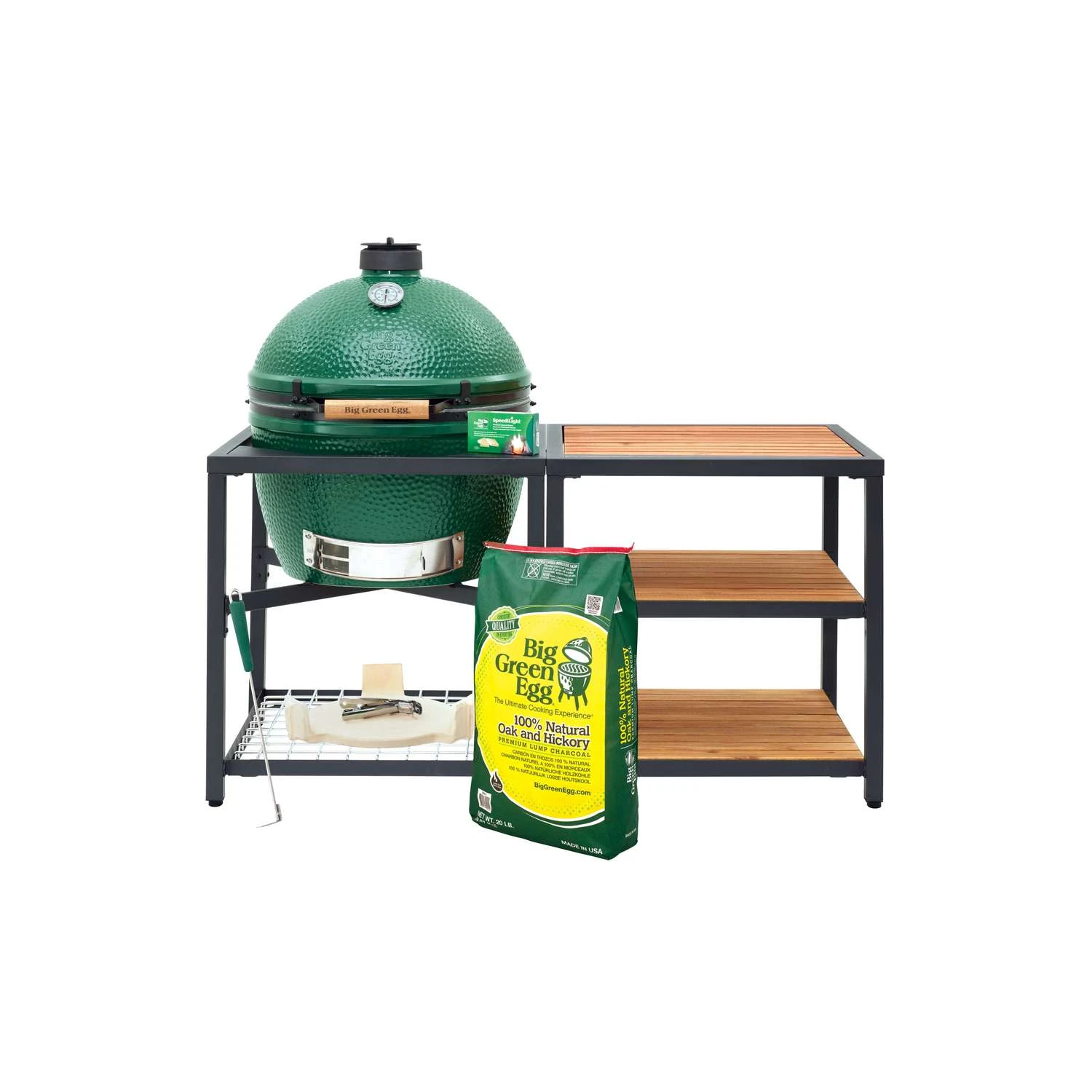 Big Green Egg 24 In. XLarge EGG Package With Modular Nest And Side Table With Acacia Inserts Charcoa 1 Big Green Egg 24 In. XLarge EGG Package With Modular Nest And Side Table With Acacia Inserts Charcoa