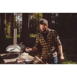 Ooni Karu 12 In. Charcoal/Wood Chunk Outdoor Pizza Oven Silver -The Grill Spot 39560304 bedf 4919 b5df 2a000866c4dd