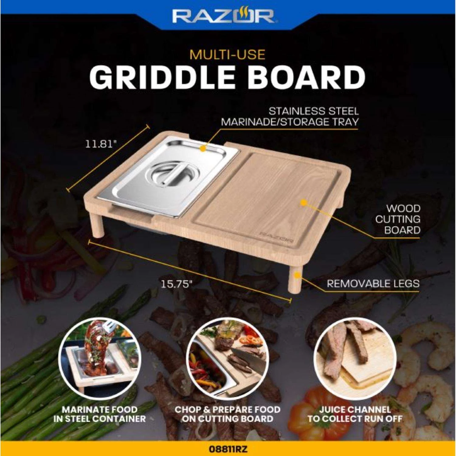 Razor Natural Wood Grill Prep Tray 15.75 In. L X 11.81 In. W 1 Pk 2 Razor Natural Wood Grill Prep Tray 15.75 In. L X 11.81 In. W 1 Pk - Image 2