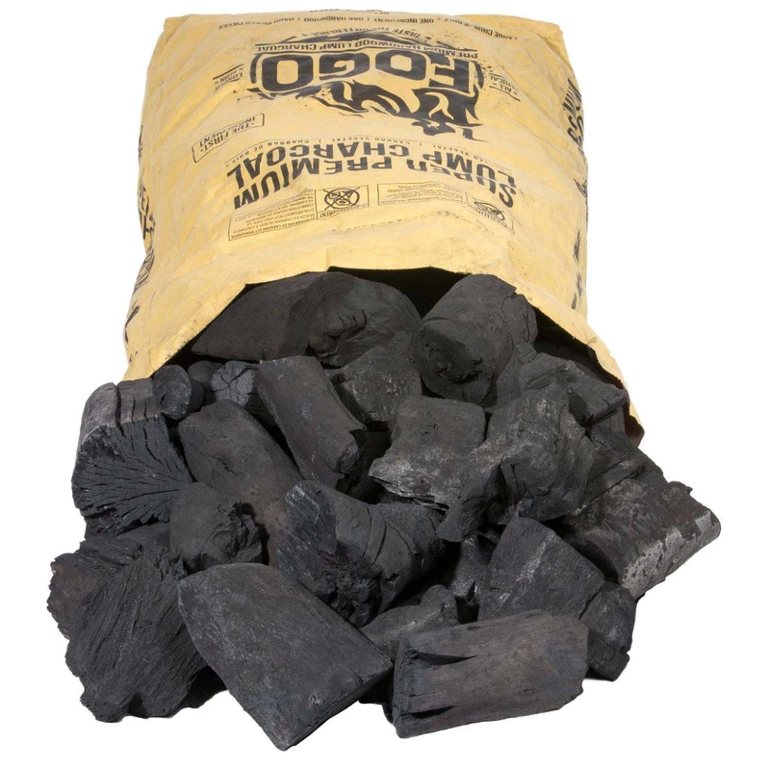 FOGO Super Premium (Gold Bag) All Natural Lump Charcoal 17.6 Lb 2 FOGO Super Premium (Gold Bag) All Natural Lump Charcoal 17.6 Lb - Image 2