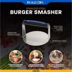 Razor Plastic/Stainless Steel Burger Press 1 Pk 7 Razor Plastic/Stainless Steel Burger Press 1 Pk -The Grill Spot 416544ab 5d6f 48cd 8b34 308f950ff568