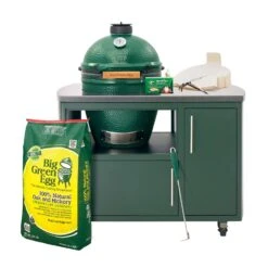Big Green Egg 8.25 In. Large EGG Package With 49 In Island Package Charcoal Kamado Grill And Smoker