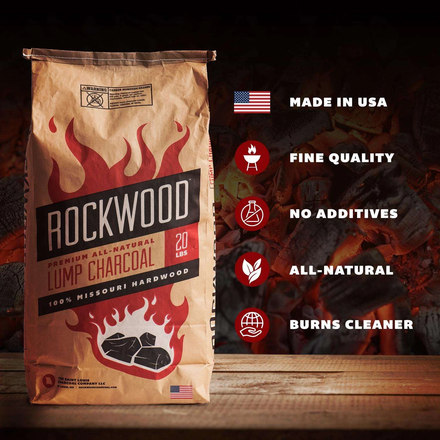 Rockwood All Natural Hardwood Lump Charcoal 20 Lb 3 Rockwood All Natural Hardwood Lump Charcoal 20 Lb - Image 3