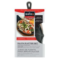 Mr. Bar-B-Q Cast Iron Fajita Platter Set 1 Pk