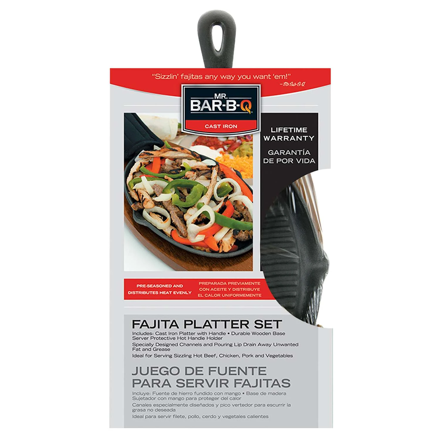 Mr. Bar-B-Q Cast Iron Fajita Platter Set 1 Pk 1 Mr. Bar-B-Q Cast Iron Fajita Platter Set 1 Pk