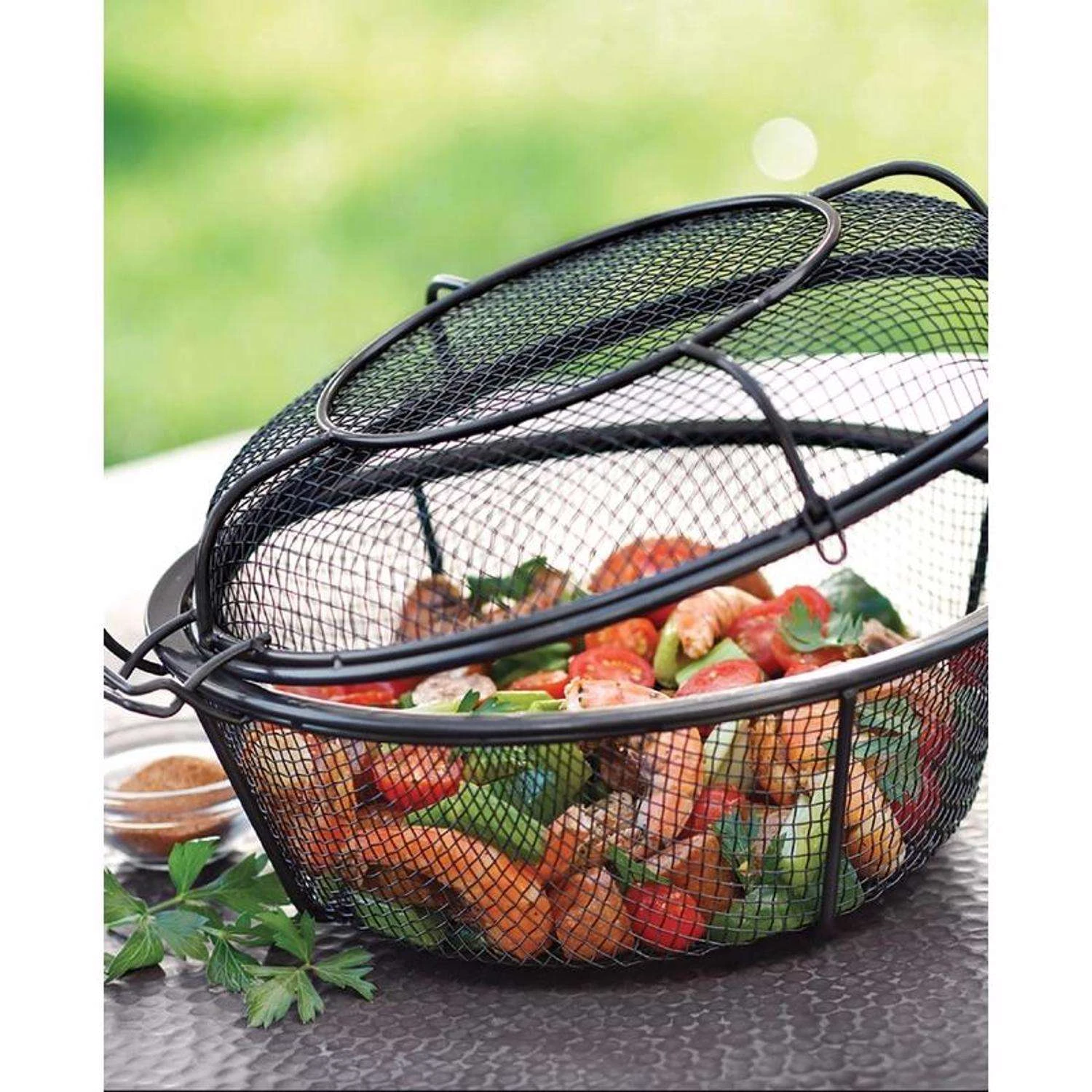 Outset Cast Iron Grill Basket And Skillet 23 In. L 1 Pk 2 Outset Cast Iron Grill Basket And Skillet 23 In. L 1 Pk - Image 2
