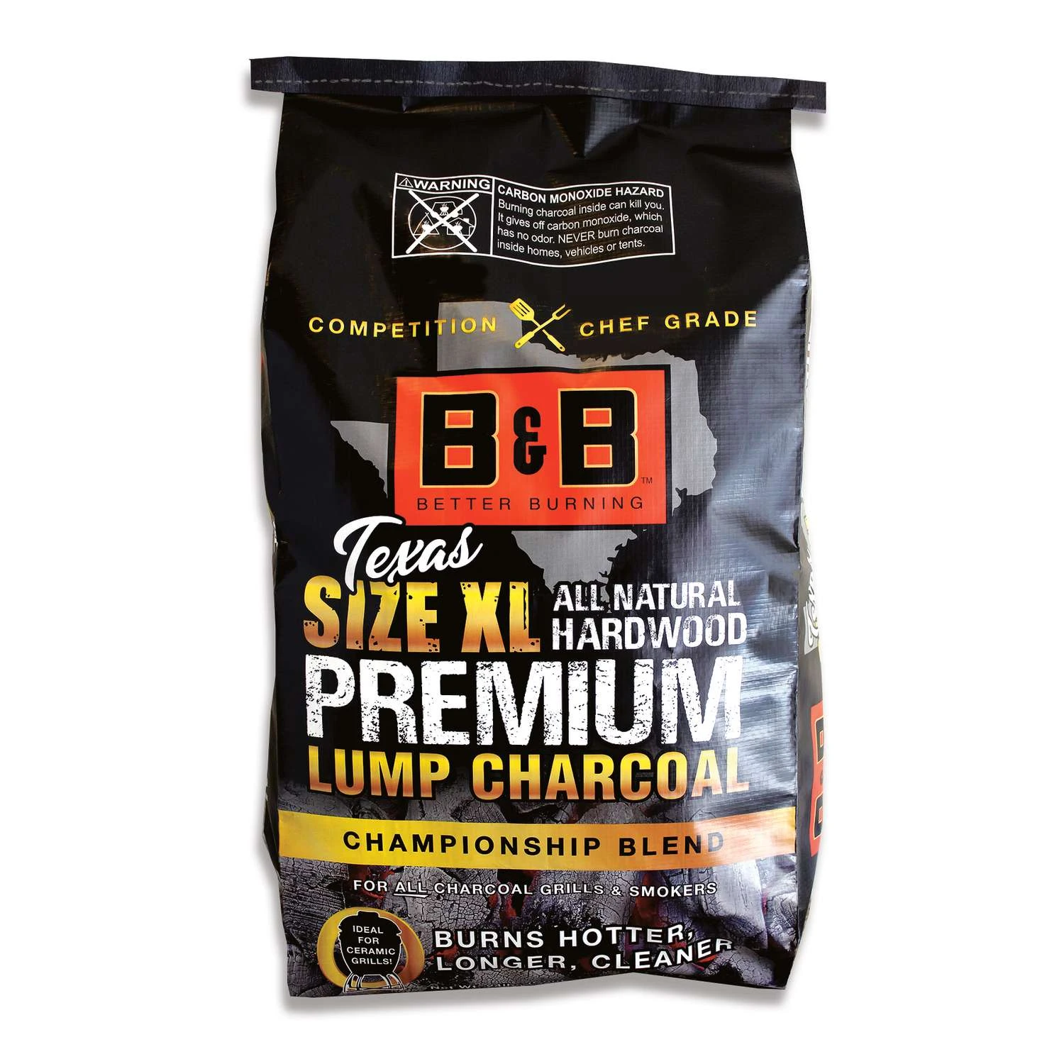 B&B Charcoal Texas XL Premium All Natural Championship Blend Lump Charcoal 24 Lb 1 B&B Charcoal Texas XL Premium All Natural Championship Blend Lump Charcoal 24 Lb