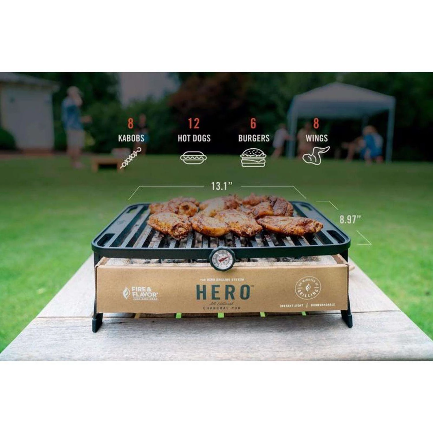 Fire & Flavor Hero Charcoal Grill System Black 2 Fire & Flavor Hero Charcoal Grill System Black - Image 2