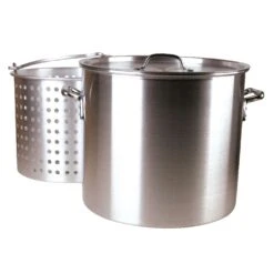 Fleur De Lis Aluminum Grill Stockpot With Basket 160 Qt 3 Pc