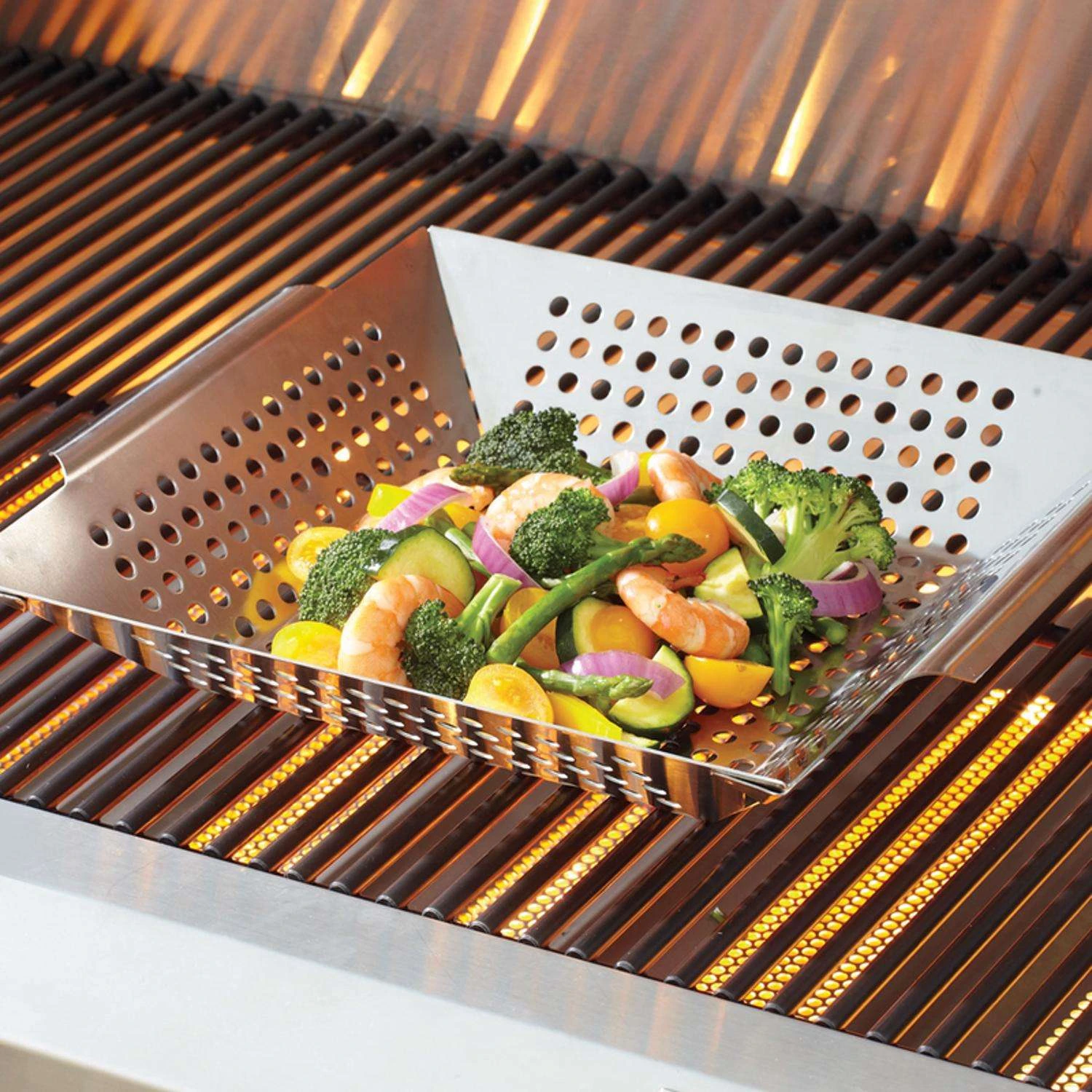 Mr. Bar-B-Q Stainless Steel Grill Wok 12 In. L X 13.58 In. W 1 Pk 2 Mr. Bar-B-Q Stainless Steel Grill Wok 12 In. L X 13.58 In. W 1 Pk - Image 2