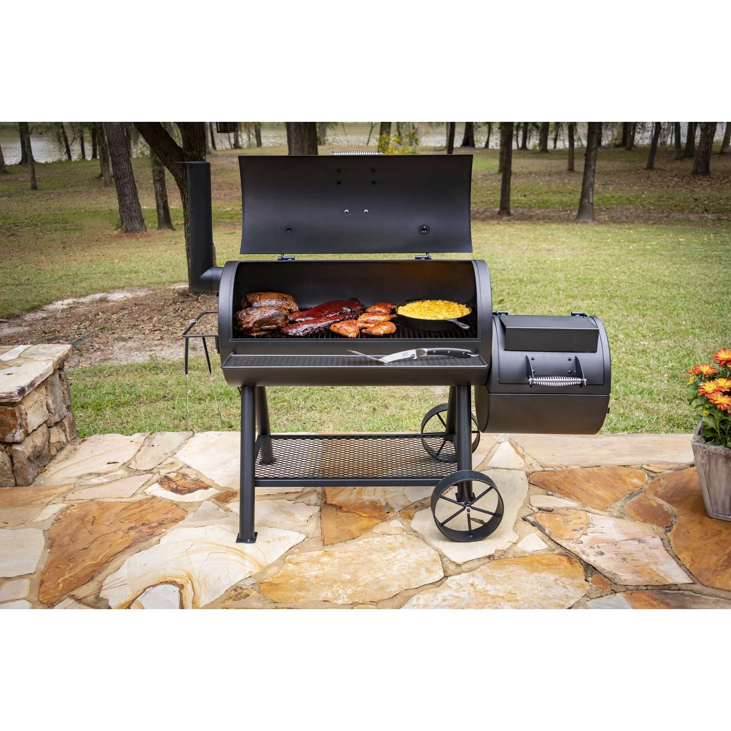 Oklahoma Joe's Longhorn Charcoal/Wood Offset Smoker Black 8 Oklahoma Joe's Longhorn Charcoal/Wood Offset Smoker Black - Image 8
