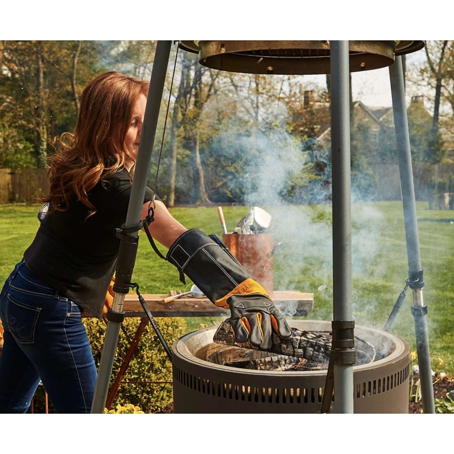 Burch Barrel Stockman Leather Grilling Glove 18 In. L X 8 In. W 2 Pc 3 Burch Barrel Stockman Leather Grilling Glove 18 In. L X 8 In. W 2 Pc - Image 3