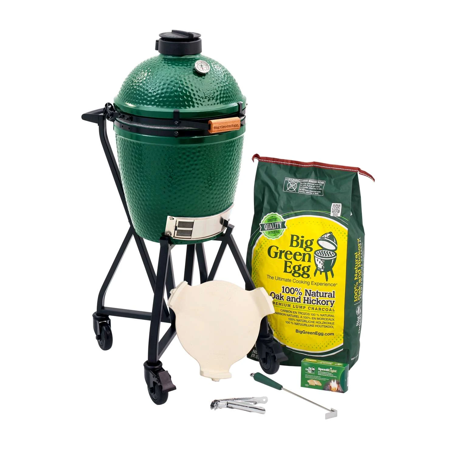 Big Green Egg 15 In. Medium EGG Package With Nest/Handler Charcoal Kamado Grill And Smoker Green 1 Big Green Egg 15 In. Medium EGG Package With Nest/Handler Charcoal Kamado Grill And Smoker Green