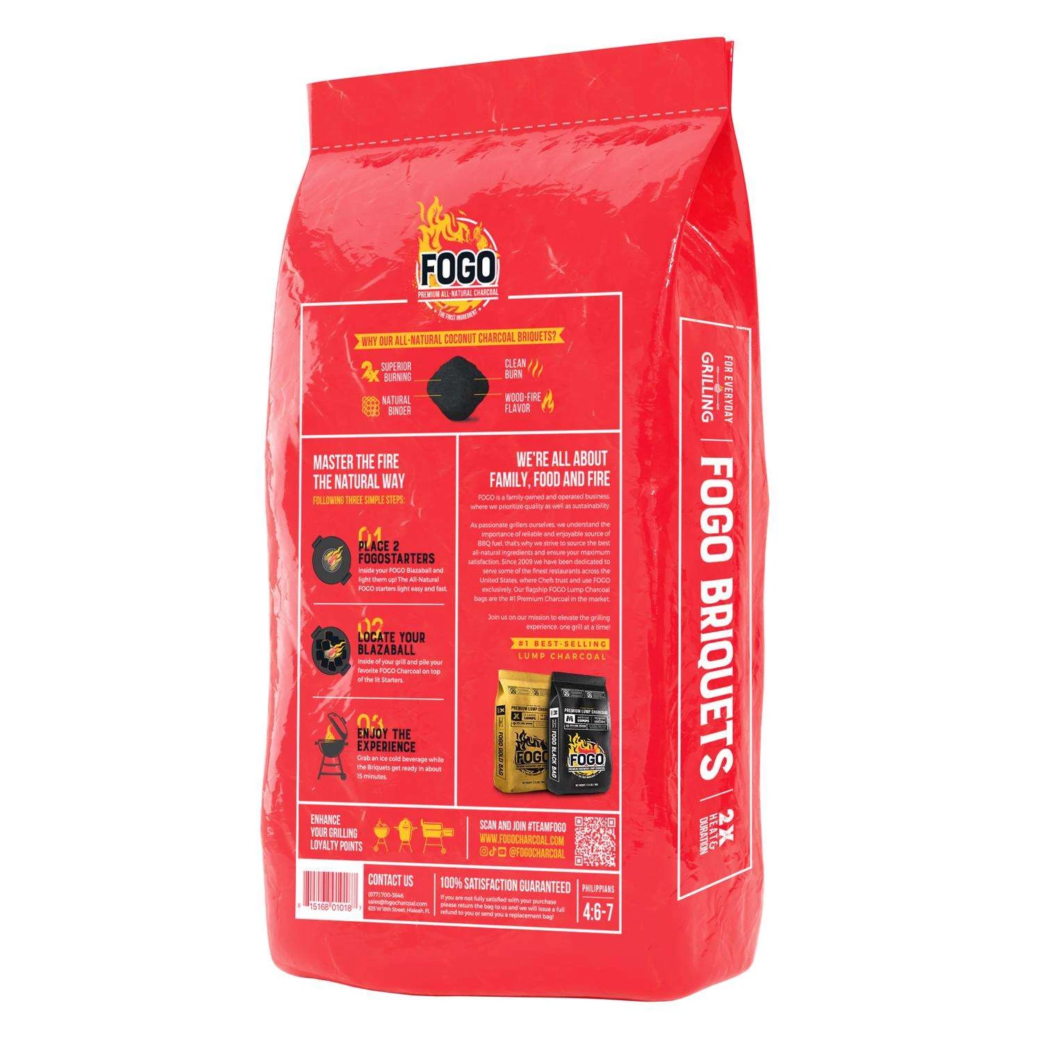 FOGO Coconut Shell Briquets All Natural Charcoal Briquettes 15.4 Lb 1 FOGO Coconut Shell Briquets All Natural Charcoal Briquettes 15.4 Lb