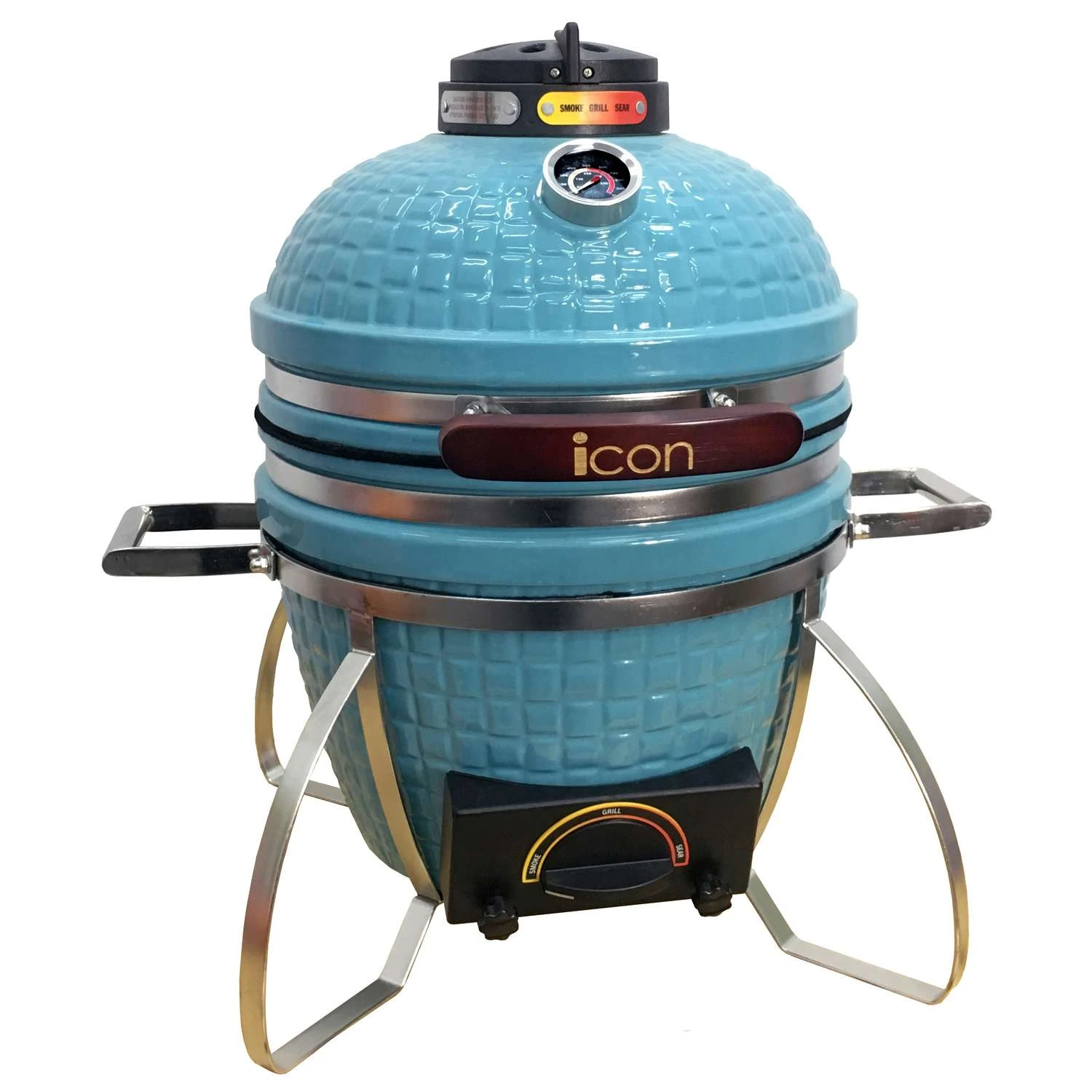 Icon CG101 Charcoal Kamado Grill And Smoker Teal 1 Icon CG101 Charcoal Kamado Grill And Smoker Teal