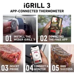 Weber IGrill 3 Digital Bluetooth Enabled Grill/Meat Thermometer 17 Weber IGrill 3 Digital Bluetooth Enabled Grill/Meat Thermometer -The Grill Spot bdd2d956 1f1a 4465 85a3 5a96a37494d9
