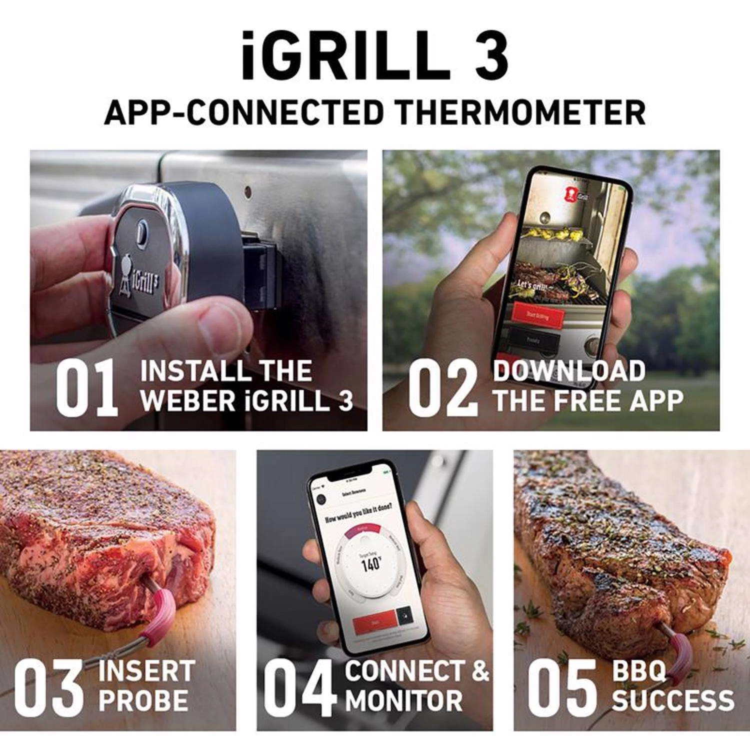 Weber IGrill 3 Digital Bluetooth Enabled Grill/Meat Thermometer 8 Weber IGrill 3 Digital Bluetooth Enabled Grill/Meat Thermometer - Image 8
