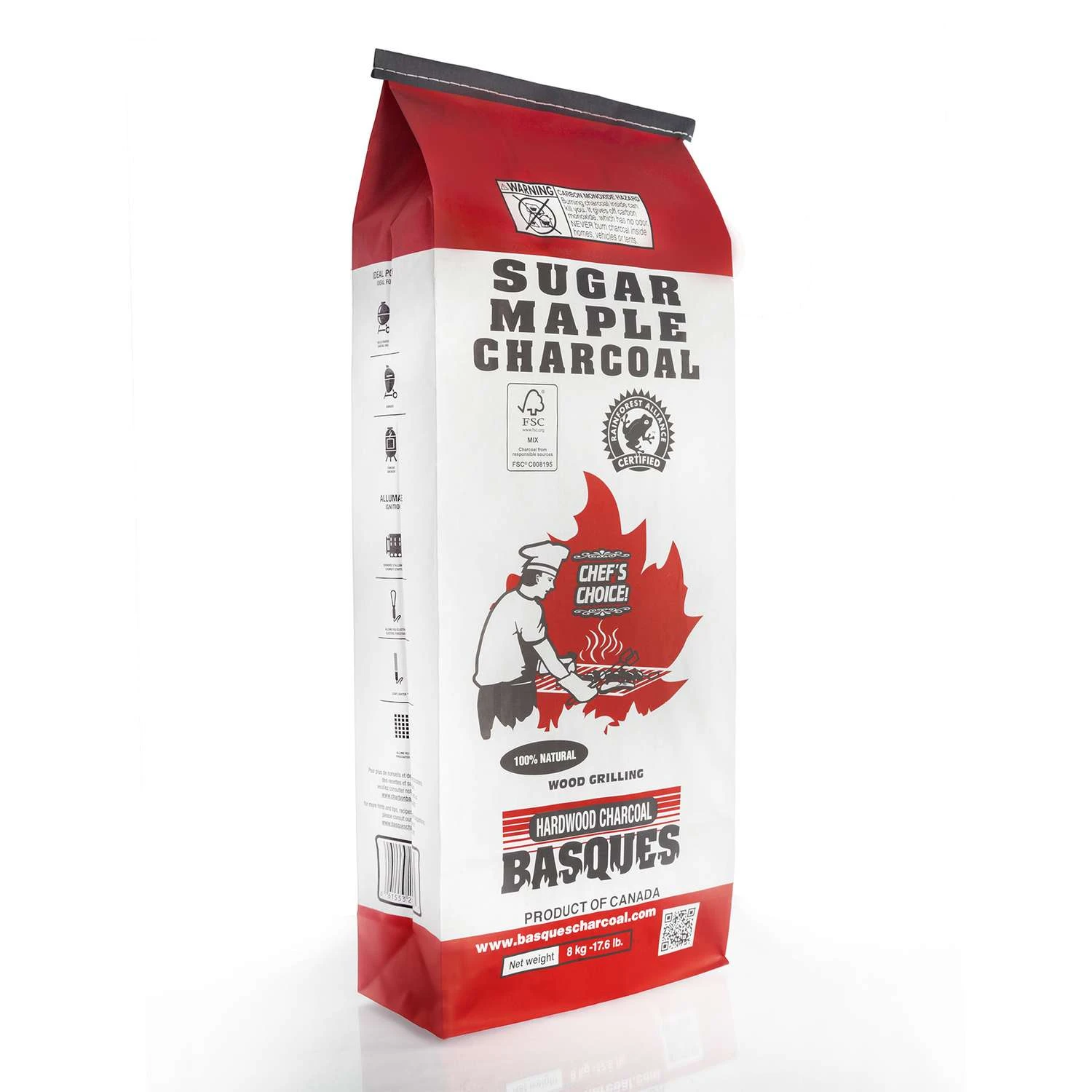 Basques Sugar Maple All Natural Hardwood Lump Charcoal 17.6 Lb 1 Basques Sugar Maple All Natural Hardwood Lump Charcoal 17.6 Lb