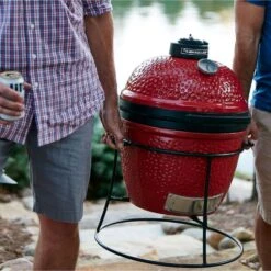 Kamado Joe 13.5 In. Joe Jr. Charcoal Kamado Grill And Smoker Red -The Grill Spot e98989e9 5fe0 415b a81b ba57bc4aff90