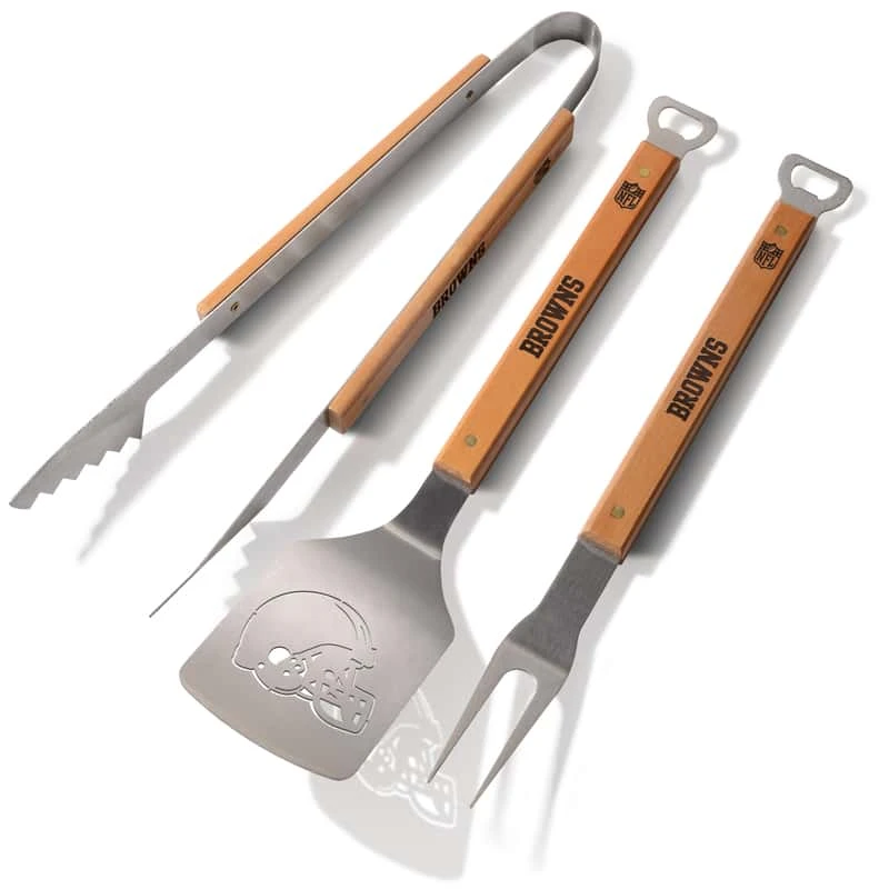 Sportula NFL Stainless Steel Brown/Silver Grill Tool Set 3 Pc 1 Sportula NFL Stainless Steel Brown/Silver Grill Tool Set 3 Pc